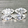 2.58 Ct. 4 Pcs. Marquise Natural Gems White Color Zircon