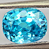 Natural Blue Zircon 2.46 Ct. Oval Shape 7.5 x 5.9 Mm Gemstone From Cambodia