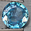 Natural Blue Zircon 1.59 Ct. Round Shape 8 x 7.5 Mm Gemstone from Cambodia