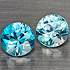 Natural Blue Zircon 1.43 Ct. 2 Pcs Round Diamond Cut  5.1 Mm Gemstone from Cambodia