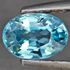 Natural Blue Zircon 1.38 Ct. Oval Shape 7.2 x 5.2 Mm Gemstone from Cambodia