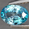 Natural Blue Zircon 1.14 Ct. Oval Shape 7.2 x 5.2 Mm Gemstone from Cambodia