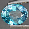 Natural Blue Zircon 1.09 Ct. Oval Shape 7 x 5.4 Mm Gemstone from Cambodia