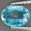 Natural Blue Zircon 1.34 Ct. Oval Shape 7 x 5.2 Mm Gemstone from Cambodia