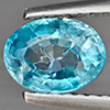 Natural Blue Zircon 1.35 Ct. Oval Shape 7.2 x 5.2 Mm Gemstone from Cambodia