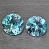 Natural Baby Blue Zircon 0.98 Ct. 2 Pcs Round Diamond Cut 4.8 Mm Gemstone from Cambodia