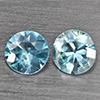 Natural Baby Blue Zircon 0.96 Ct. 2 Pcs Round Diamond Cut 4.7 Mm Gemstone from Cambodia