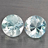 Natural Blue Zircon 1.34 Ct. 2 Pcs Round Diamond Cut  4.8 Mm Gemstone From Cambodia