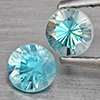 Natural Blue Zircon 1.23 Ct. 2 Pcs Round Diamond Cut  4.8 Mm Gemstone From Cambodia