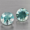 Natural Blue Zircon 1.35 Ct. 2 Pcs Round Diamond Cut  5.1 Mm Gemstone From Cambodia