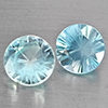 Natural Blue Zircon 1.66 Ct. 2 Pcs Round Diamond Cut  5.1 Mm Gemstone From Cambodia