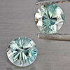 Natural Blue Zircon 1.29 Ct. 2 Pcs Round Diamond Cut  4.7 Mm Gemstone From Cambodia