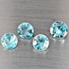 Natural Blue Zircon 2.41 Ct. 4 Pcs Round Diamond Cut  4.9 Mm Gemstone From Cambodia