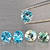 Natural Blue Zircon 2.39 Ct. 5 Pcs Round Diamond Cut  Gemstone From Cambodia