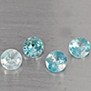Natural Blue Zircon 1.88 Ct. 4 Pcs Round Diamond Cut  4.6 Mm Gemstone From Cambodia
