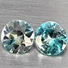 Natural Blue Zircon 1.18 Ct. 2 Pcs Round Diamond Cut  5.2 Mm Gemstone From Cambodia