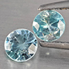 Natural Blue Zircon 1.23 Ct. 2 Pcs Round Diamond Cut  5.1 Mm Gemstone From Cambodia