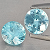 Natural Blue Zircon 1.30 Ct. 2 Pcs Round Diamond Cut  5.3 Mm Gemstone From Cambodia