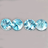 Natural Blue Zircon 2.14 Ct. 4 Pcs Round Diamond Cut  4.4 Mm Gemstone From Cambodia