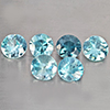 Natural Blue Zircon 4.06 Ct. 6 Pcs Round Diamond Cut  Gemstone From Cambodia