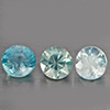 Natural Blue Zircon 1.90 Ct. 3 Pcs Round Diamond Cut  4.8 Mm Gemstone From Cambodia