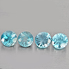 Natural Blue Zircon 1.81 Ct. 4 Pcs Round Diamond Cut  4.4 Mm Gemstone From Cambodia