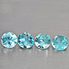 Natural Blue Zircon 2.29 Ct. 4 Pcs Round Diamond Cut  5 Mm Gemstone From Cambodia