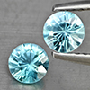 Natural Blue Zircon 0.97 Ct. 2 Pcs Round Diamond Cut  4.5 Mm Gemstone from Cambodia