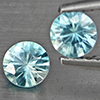 Natural Blue Zircon 0.95 Ct. 2 Pcs Round Diamond Cut  4.6 Mm Gemstone from Cambodia
