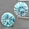 Natural Blue Zircon 0.97 Ct. 2 Pcs Round Diamond Cut  4.6 Mm Gemstone from Cambodia