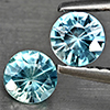 Natural Blue Zircon 0.91 Ct. 2 Pcs Round Diamond Cut  4.6 Mm Gemstone from Cambodia
