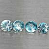 Natural Blue Zircon 2.35 Ct. 4 Pcs Round Diamond Cut  Gemstone from Cambodia