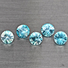 Natural Blue Zircon 1.75 Ct. 5 Pcs Round Diamond Cut 4.3 Mm Gemstone from Cambodia