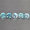 Natural Blue Zircon 1.87 Ct. 5 Pcs Round Diamond Cut 4.1 Mm Gemstone from Cambodia