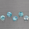 Natural Blue Zircon 1.73 Ct. 5 Pcs Round Diamond Cut 4.6 Mm Gemstone from Cambodia