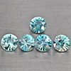 Natural Blue Zircon 1.88 Ct. 5 Pcs Round Diamond Cut 4.2 Mm Gemstone from Cambodia