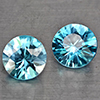 Natural Blue Zircon 1.35 Ct. 2 Pcs Round Diamond Cut 5.3 Mm Gemstone from Cambodia