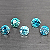 Natural Blue Zircon 2.10 Ct. 5 Pcs Round Diamond Cut 4.6 Mm Gemstone from Cambodia