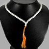 175.00 Ct. Natural White Quartz Beads Necklace Thailand