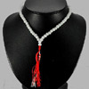 169.86 Ct. Attractive Natural White Quartz  Beads Necklace Thailand