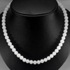 372.76 Ct. Natural White Quartz  Beads Necklace Length 16.5 Inch