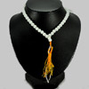 372.53 Ct. Nice Natural White Quartz  Beads Necklace Length 16.5 Inch Thailand