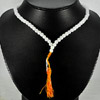 369.46 Ct. Attractive Natural White Quartz  Beads Necklace Thailand