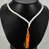 366.99 Ct. Beauty Natural White Quartz  Beads Necklace Thailand