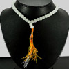 366.33 Ct. Natural White Quartz  Beads Necklace Length 16.5 Inch.