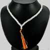 364.07 Ct. Natural White Quartz  Beads Necklace