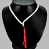 370.40 Ct. Beauty Natural White Quartz  Beads Necklace Thailand