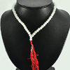 369.41 Ct. Beauty Natural White Quartz  Beads Necklace Thailand