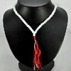 369.82 Ct. Lively Natural White Quartz  Beads Necklace Thailand