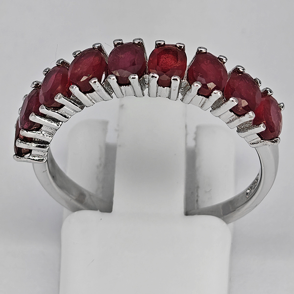 Natural Red Ruby Real 925 Sterling Silver Jewelry 2.60 Grams Ring Size 8